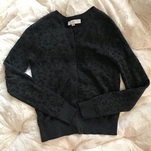 Loft Cardigan - Black and Bronze Leopard Print